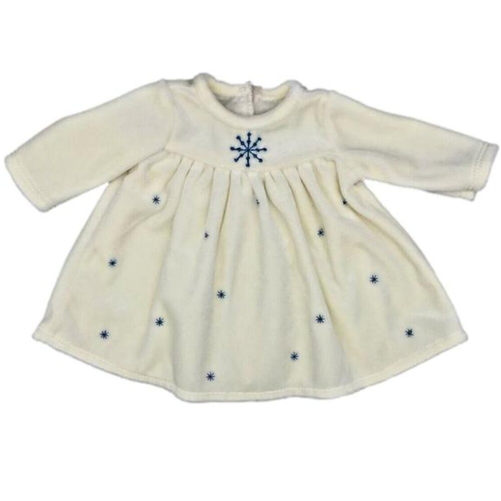 American Girl Bitty Baby WINTER WONDERLAND DRESS only for 15" Dolls Snowflakes
